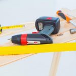 construction tools on workbench