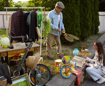 people at garage sale