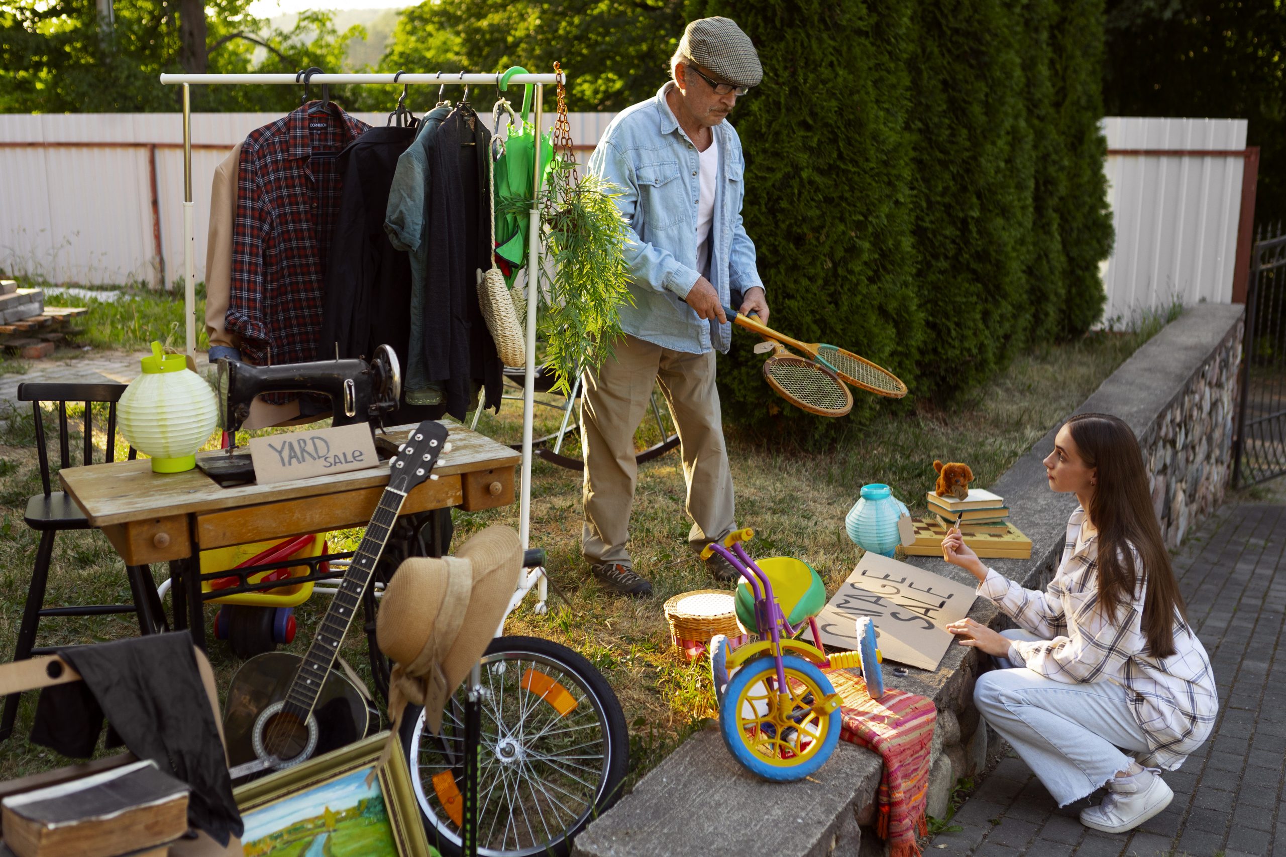 people at garage sale