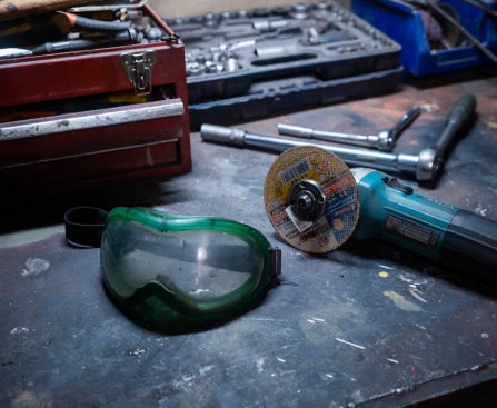 Mechanic Tools on a Metal Surface